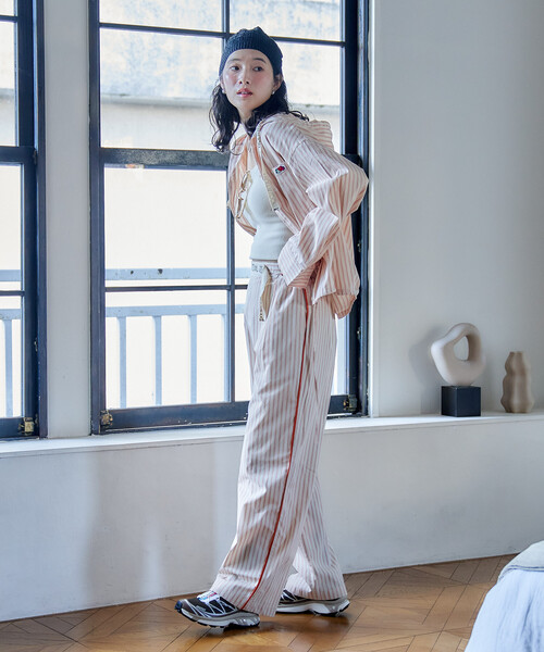 【希少】 花柄ジャージパンツ サイドストライプ　L FREAK'S STORE（フリークスストア）の「FRUIT OF THE LOOM × FREAK'S