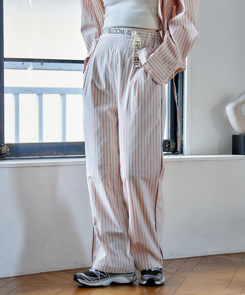 FREAK'S STORE(フリークスストア)の「FRUIT OF THE LOOM × FREAK'S STORE/フルーツオブザルーム 別注 マルチストライプ イージーパンツ/パジャマパンツ(その他パンツ・レディース・ブラック/グリーン/ベージュ/オレンジ/ネイビー・フリ-)」の17枚目の写真
