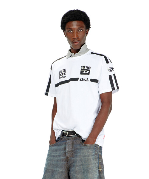 DIESEL(ディーゼル)の「メンズ Tシャツ T-NORM-V12(Tシャツ/カットソー・メンズ・ホワイト/グリーン系その他・X-SMALL/XX-LARGE/SMALL/X-LARGE/LARGE/MEDIUM/XXX-LARGE)」の5枚目の写真