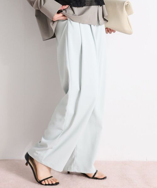 le.coeur blanc(ルクールブラン)の「カルゼタックカーブパンツ(その他パンツ・レディース・ミント/ネイビー/ベージュ・38/36)」の7枚目の写真