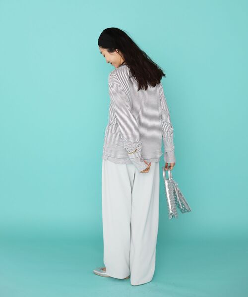 le.coeur blanc（ルクールブラン）の「カルゼタックカーブパンツ（その他パンツ・レディース・ミント/ネイビー/ベージュ・38/36）」の7枚目の写真