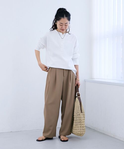 le.coeur blanc（ルクールブラン）の「カルゼタックカーブパンツ（その他パンツ・レディース・ミント/ネイビー/ベージュ・38/36）」の13枚目の写真