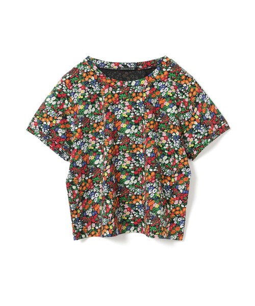 mizuiroind(ミズイロインド)の「mizuiro ind フラワープリントTシャツ(Tシャツ/カットソー・レディース・ネイビー/ブラック・FREE)」の3枚目の写真