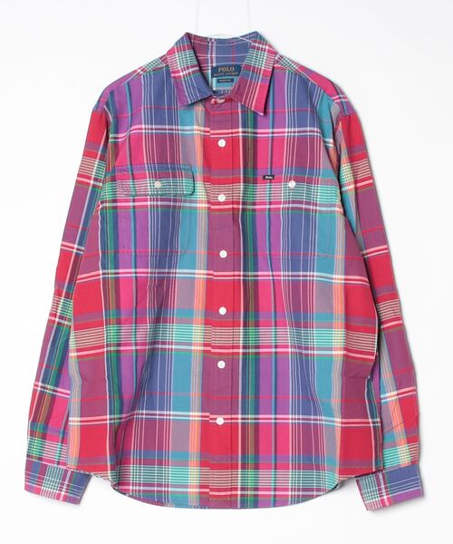 POLO RALPH LAUREN(ポロ ラルフ ローレン)の「クラシック フィット チェック オックスフォード ワークシャツ(シャツ/ブラウス・メンズ・レッド・L/M/S/XL/XS/XXL)」の7枚目の写真