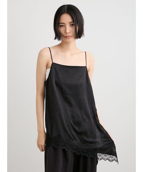 MIESROHE(ミースロエ)の「【洗える】ワッシャーサテンレースキャミ(キャミソール・レディース・アイボリー/ブラック/ライトブルー・F)」の10枚目の写真