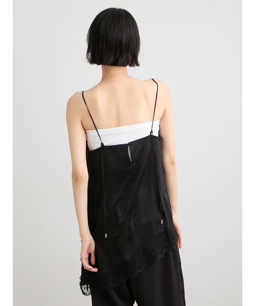 MIESROHE（ミースロエ）の「【洗える】ワッシャーサテンレースキャミ