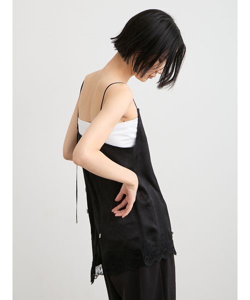 MIESROHE（ミースロエ）の「【洗える】ワッシャーサテンレースキャミ