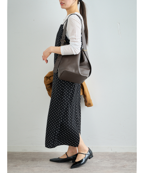 U by SPICK&SPAN(ユーバイスピックアンドスパン)の「ドットプリントキャミワンピ(ワンピース・レディース・ブラック・FREE)」の4枚目の写真