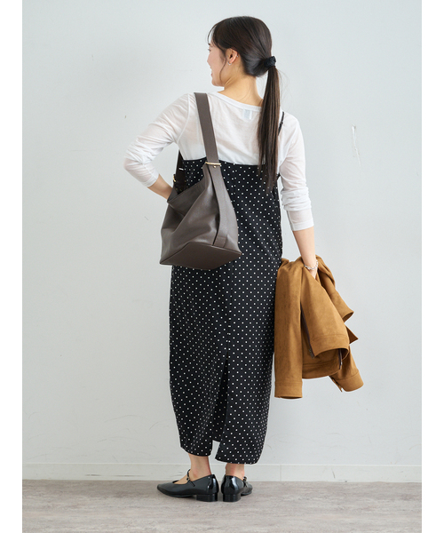 U by SPICK&SPAN(ユーバイスピックアンドスパン)の「ドットプリントキャミワンピ(ワンピース・レディース・ブラック・FREE)」の7枚目の写真