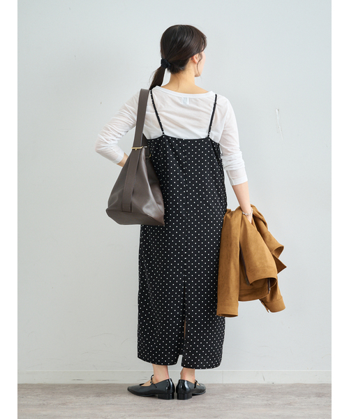 U by SPICK&SPAN(ユーバイスピックアンドスパン)の「ドットプリントキャミワンピ(ワンピース・レディース・ブラック・FREE)」の8枚目の写真