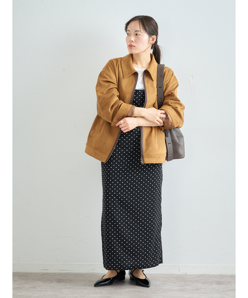 U by SPICK&SPAN(ユーバイスピックアンドスパン)の「ドットプリントキャミワンピ(ワンピース・レディース・ブラック・FREE)」の10枚目の写真