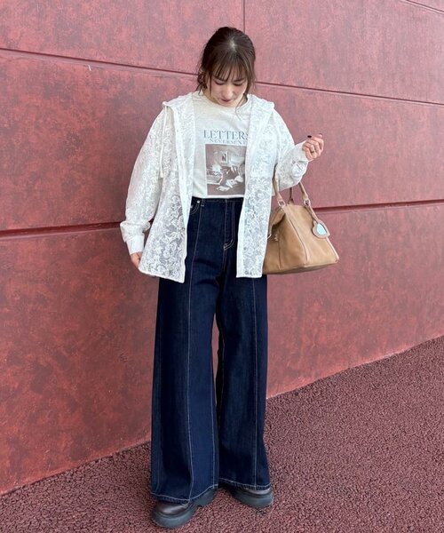 DISCOAT(ディスコート)の「レースパーカー(パーカー・レディース・ブラック/オフホワイト・FREE)」の3枚目の写真