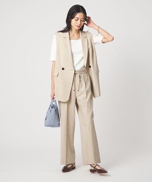 green label relaxing（グリーンレーベルリラクシング）の「［size SHORT/TALLあり］ニーハイフレアパンツ（その他パンツ・レディース・ナチュラル/ブラック/ライトブルー/ダークブラウン/ネイビー・SHORT/34/36/38/40/TALL）」の11枚目の写真