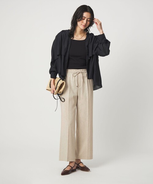 green label relaxing（グリーンレーベルリラクシング）の「［size SHORT/TALLあり］ニーハイフレアパンツ（その他パンツ・レディース・ナチュラル/ブラック/ライトブルー/ダークブラウン/ネイビー・SHORT/34/36/38/40/TALL）」の13枚目の写真