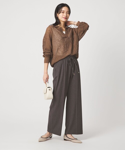 green label relaxing（グリーンレーベルリラクシング）の「［size SHORT/TALLあり］ニーハイフレアパンツ（その他パンツ・レディース・ナチュラル/ブラック/ライトブルー/ダークブラウン/ネイビー/ベージュ・SHORT/34/36/38/40/TALL）」の15枚目の写真