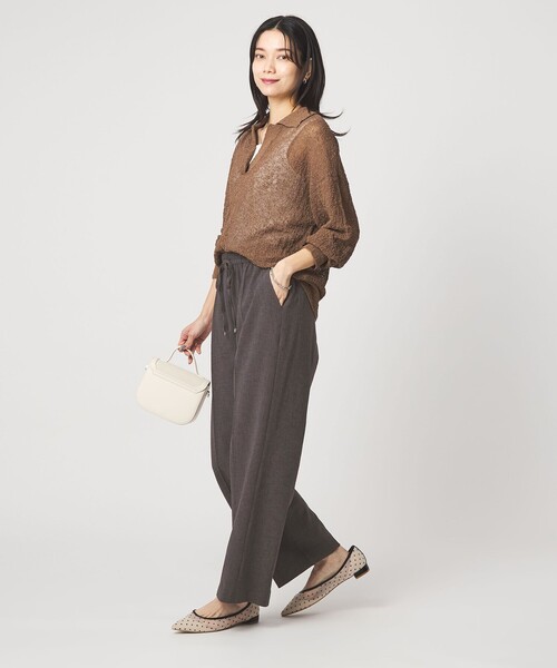 green label relaxing（グリーンレーベルリラクシング）の「［size SHORT/TALLあり］ニーハイフレアパンツ（その他パンツ・レディース・ナチュラル/ブラック/ライトブルー/ダークブラウン/ネイビー/ベージュ・SHORT/34/36/38/40/TALL）」の16枚目の写真