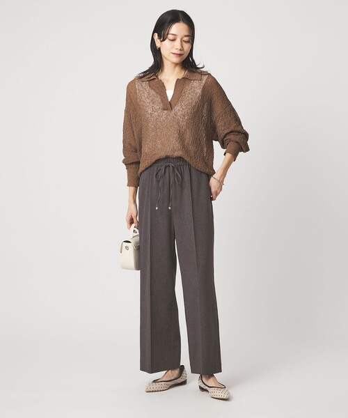 green label relaxing（グリーンレーベルリラクシング）の「［size SHORT/TALLあり］ニーハイフレアパンツ（その他パンツ・レディース・ナチュラル/ブラック/ライトブルー/ダークブラウン/ネイビー/ベージュ・SHORT/34/36/38/40/TALL）」の17枚目の写真