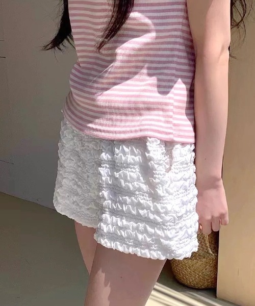 SHEENA(シーナ)の「くしゅくしゅシャーリングショートパンツ(その他パンツ・レディース・ホワイト/ブラック・M)」の18枚目の写真