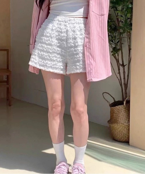 SHEENA(シーナ)の「くしゅくしゅシャーリングショートパンツ(その他パンツ・レディース・ホワイト/ブラック・M)」の19枚目の写真