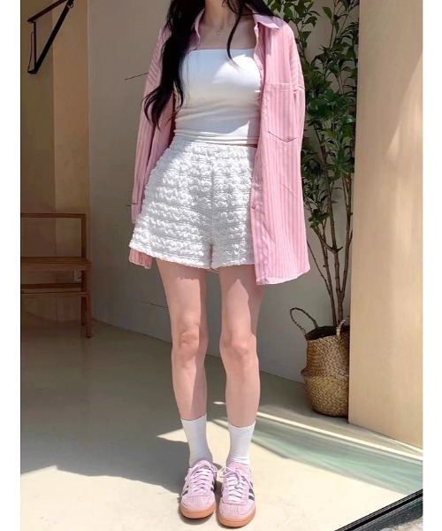 SHEENA(シーナ)の「くしゅくしゅシャーリングショートパンツ(その他パンツ・レディース・ホワイト/ブラック・M)」の22枚目の写真