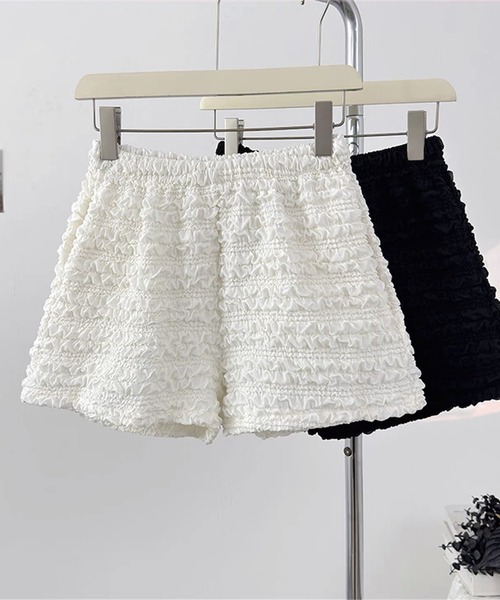 SHEENA(シーナ)の「くしゅくしゅシャーリングショートパンツ(その他パンツ・レディース・ホワイト/ブラック・M)」の14枚目の写真
