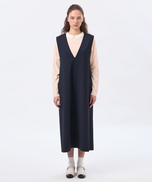 MACKINTOSH PHILOSOPHY(マッキントッシュ フィロソフィー)の「【CRANWELL JUMPER SKIRT(クランウェルジャンパースカート)】ウールトロピカル(ジャンパースカート・レディース・ダークネイビー/チャコールグレー・36/38)」の9枚目の写真