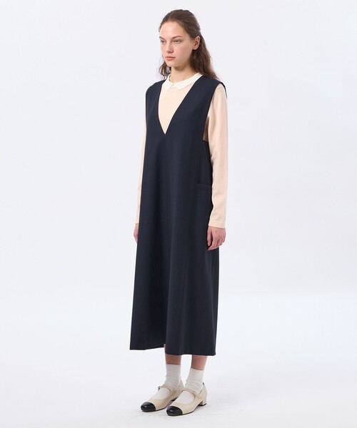 MACKINTOSH PHILOSOPHY(マッキントッシュ フィロソフィー)の「【CRANWELL JUMPER SKIRT(クランウェルジャンパースカート)】ウールトロピカル(ジャンパースカート・レディース・ダークネイビー/チャコールグレー・36/38)」の8枚目の写真