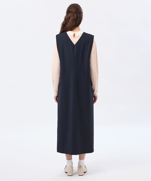 MACKINTOSH PHILOSOPHY(マッキントッシュ フィロソフィー)の「【CRANWELL JUMPER SKIRT(クランウェルジャンパースカート)】ウールトロピカル(ジャンパースカート・レディース・ダークネイビー/チャコールグレー・36/38)」の7枚目の写真