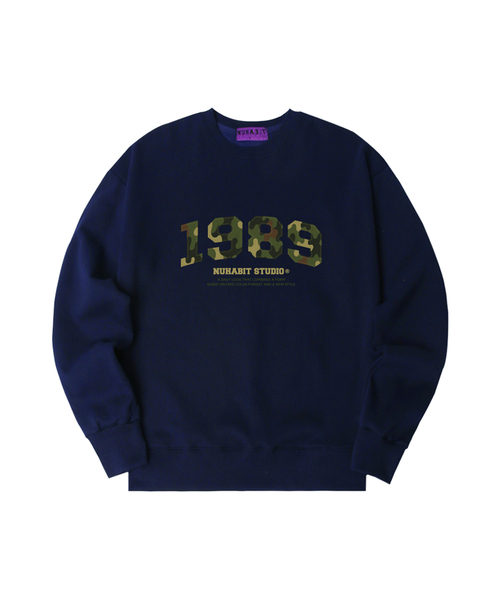 NUHABIT（ニューハビット）の「N/H CAMO1989 オーバーサイズ 裏起毛 スウェット (GOM4-5NH1365)（スウェット・メンズ・ホワイト/ライトグレー/ブラック/ネイビー/グレー/アイボリー・MEDIUM/LARGE/X-LARGE）」の6枚目の写真