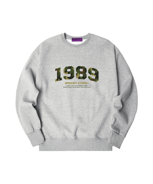 NUHABIT（ニューハビット）の「N/H CAMO1989 オーバーサイズ 裏起毛 スウェット (GOM4-5NH1365)（スウェット・メンズ・ホワイト/ライトグレー/ブラック/ネイビー/グレー/アイボリー・MEDIUM/LARGE/X-LARGE）」の5枚目の写真