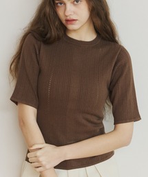 pointelle knit top/針抜きニットトップス