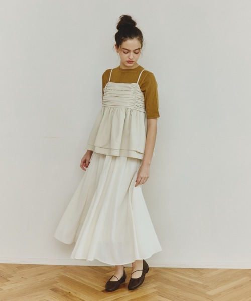 OLUN(オルン)の「pointelle knit top/針抜きニットトップス(ニット/セーター・レディース・マスタード/アイボリー/グリーン/ブラウン/ベージュ・FREE)」の15枚目の写真