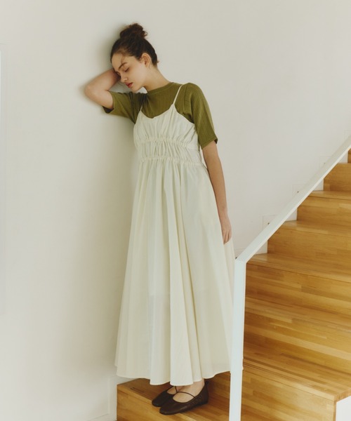 OLUN(オルン)の「pointelle knit top/針抜きニットトップス(ニット/セーター・レディース・マスタード/アイボリー/グリーン/ブラウン/ベージュ・FREE)」の13枚目の写真