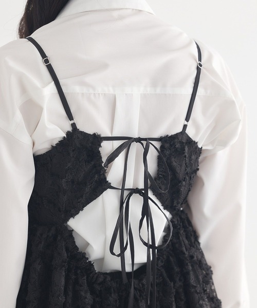 earth music&ecology（アースミュージックアンドエコロジー）の「【2026SS】フリンジレースキャミビスチェ（ベスト・レディース・ブラック/アイボリー・FREE）」の16枚目の写真