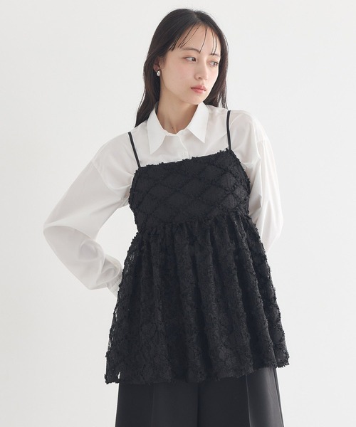 earth music&ecology（アースミュージックアンドエコロジー）の「【2026SS】フリンジレースキャミビスチェ（ベスト・レディース・ブラック/アイボリー・FREE）」の12枚目の写真