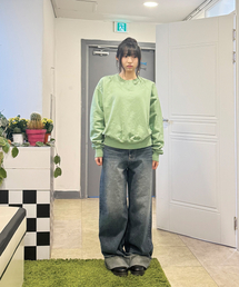 Monkey Flower（モンキーフラワー）の「レディース ターンアップデニムパンツ（セミワイドフィット） / MS6WDP02F インディゴ（デニムパンツ）」