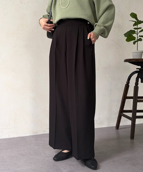 Chez toi（シェトワ）の「サイドボタンワイドパンツ（その他パンツ・レディース・ブラック/グレイッシュベージュ/チャコールグレー・FREE）」の2枚目の写真