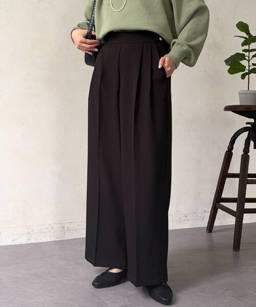Chez toi（シェトワ）の「サイドボタンワイドパンツ（その他パンツ・レディース・ブラック/グレイッシュベージュ/チャコールグレー・FREE）」の4枚目の写真