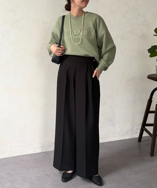 Chez toi（シェトワ）の「サイドボタンワイドパンツ（その他パンツ・レディース・ブラック/グレイッシュベージュ/チャコールグレー・FREE）」の9枚目の写真