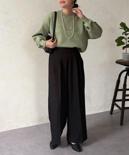 Chez toi（シェトワ）の「サイドボタンワイドパンツ（その他パンツ・レディース・ブラック/グレイッシュベージュ/チャコールグレー・FREE）」の10枚目の写真