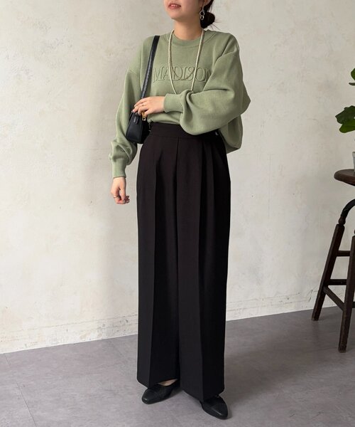 Chez toi（シェトワ）の「サイドボタンワイドパンツ（その他パンツ・レディース・ブラック/グレイッシュベージュ/チャコールグレー・FREE）」の11枚目の写真