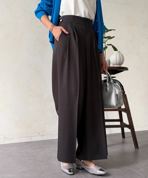 Chez toi（シェトワ）の「サイドボタンワイドパンツ（その他パンツ・レディース・ブラック/グレイッシュベージュ/チャコールグレー・FREE）」の14枚目の写真
