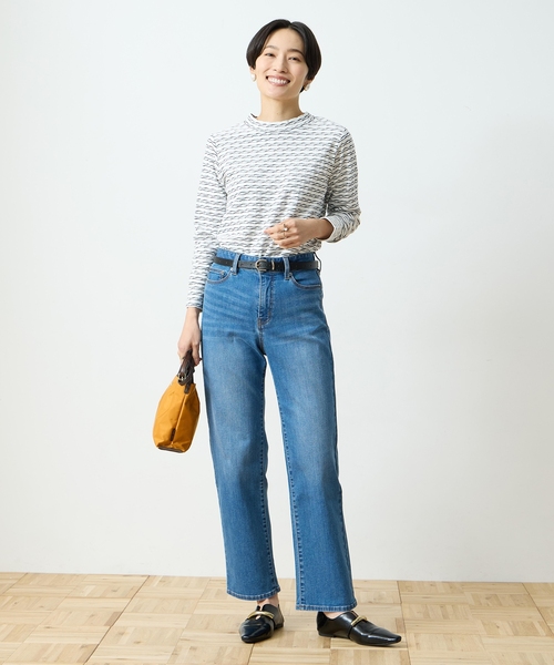 DECOY SINCE 1981(デコイシンスイチキュウハチイチ)の「ジャガードボーダープルオーバー【綿100%】(Tシャツ/カットソー・レディース・イエロー/ネイビー/サックスブルー・M/LL/L)」の22枚目の写真