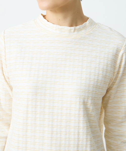 DECOY SINCE 1981(デコイシンスイチキュウハチイチ)の「ジャガードボーダープルオーバー【綿100%】(Tシャツ/カットソー・レディース・イエロー/ネイビー/サックスブルー・M/LL/L)」の18枚目の写真