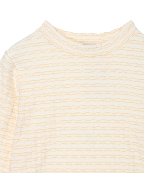 DECOY SINCE 1981(デコイシンスイチキュウハチイチ)の「ジャガードボーダープルオーバー【綿100%】(Tシャツ/カットソー・レディース・イエロー/ネイビー/サックスブルー・M/LL/L)」の12枚目の写真