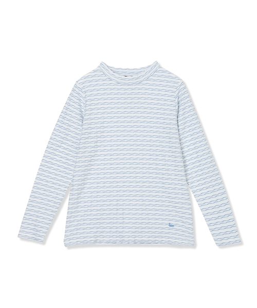 DECOY SINCE 1981(デコイシンスイチキュウハチイチ)の「ジャガードボーダープルオーバー【綿100%】(Tシャツ/カットソー・レディース・イエロー/ネイビー/サックスブルー・M/LL/L)」の5枚目の写真