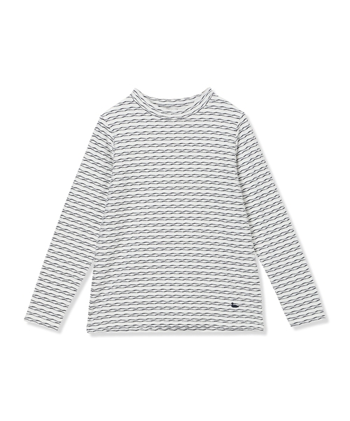 DECOY SINCE 1981(デコイシンスイチキュウハチイチ)の「ジャガードボーダープルオーバー【綿100%】(Tシャツ/カットソー・レディース・イエロー/ネイビー/サックスブルー・M/LL/L)」の4枚目の写真
