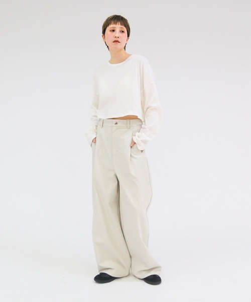 lit（リット）の「Waist Tab Straight Pants（その他パンツ・レディース・キナリ/ブラック・36/38）」の18枚目の写真