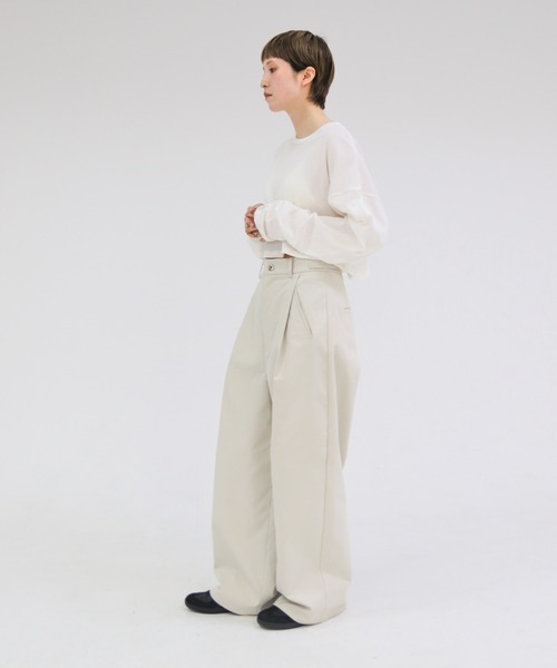 lit（リット）の「Waist Tab Straight Pants（その他パンツ・レディース・キナリ/ブラック・36/38）」の19枚目の写真