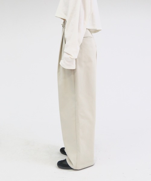 lit（リット）の「Waist Tab Straight Pants（その他パンツ・レディース・キナリ/ブラック・36/38）」の12枚目の写真